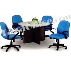 Round Discussion Table with Wooden base